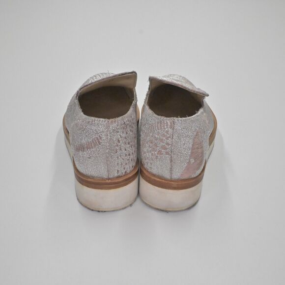 FREE PEOPLE Loafers Womens Size 38 Snake Eyes Print Velvet Platform Shoe Slip On - Picture 4 of 12